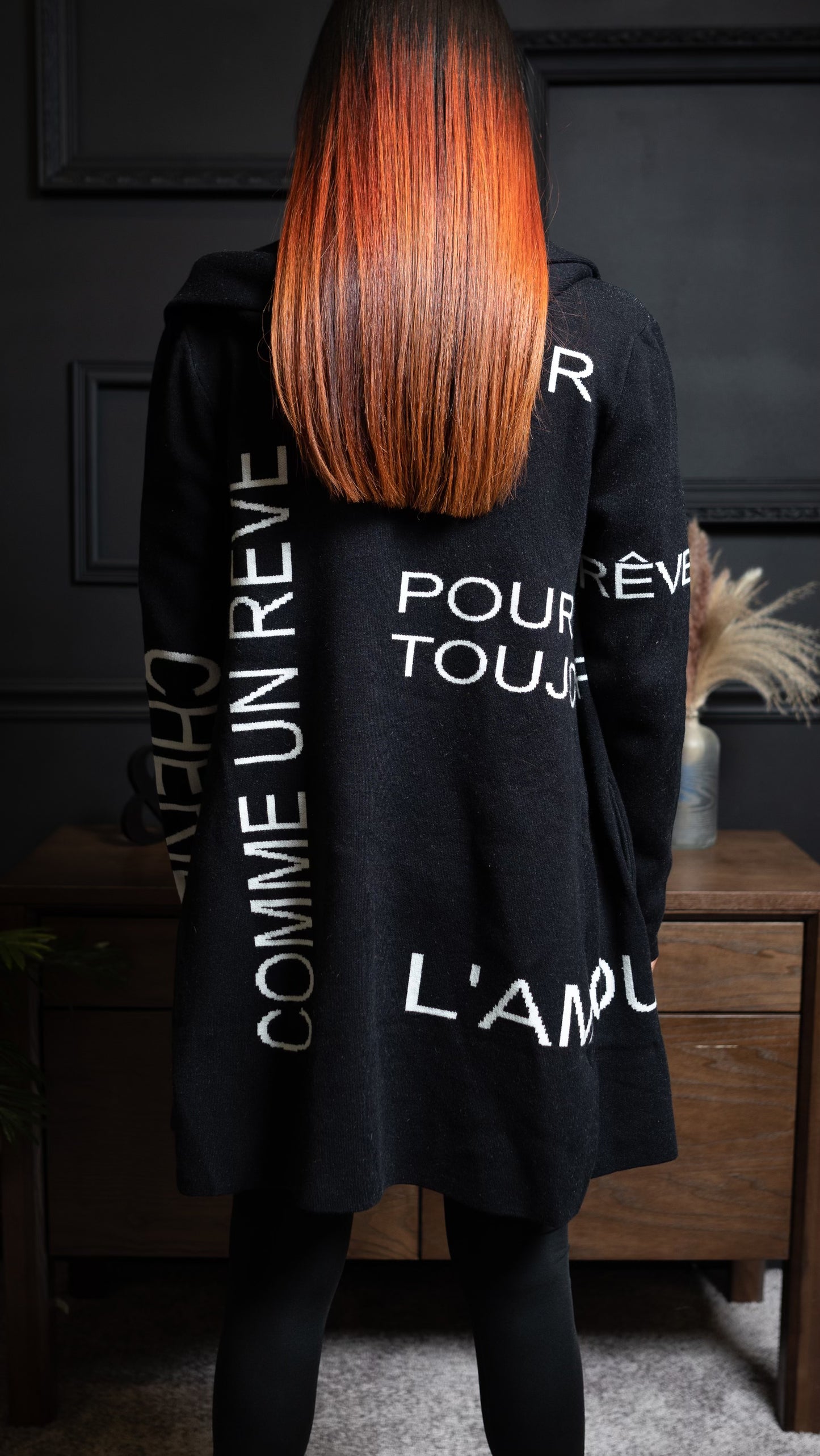 Knit Cover -Up / Black/off white