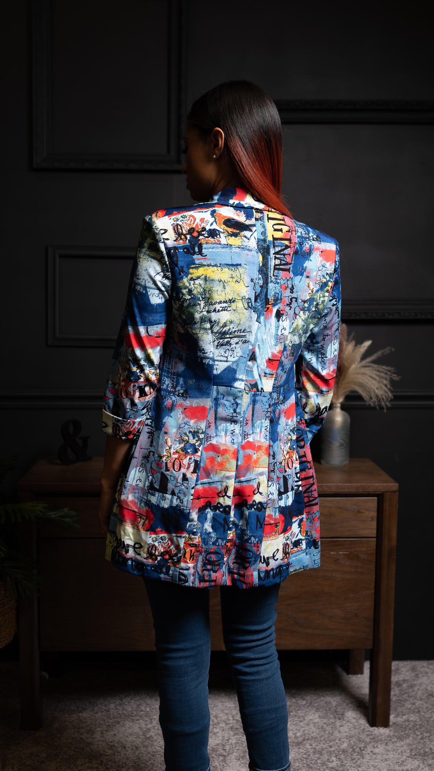 Knit Jacket Blue/Blue/Red